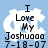 Pixelated icon with light blue background, white cloud shape, and black text reading "I Love My Joshua 7-18-07".