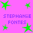 Static image with bright pink background, green star shapes, and purple text reading "STEPHANIE FONTE" in four quadrants.