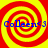 Four identical red and yellow spiral patterns arranged in a with blue text reading "Colleen<3" overlaid on each spiral