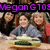 A four- of pixelated images with purple text overlays showing people in various group and solo poses