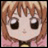 A 48x48 pixel buddy icon featuring a chibi-style anime character with brown hair and large eyes on the left, paired with "Anime IM" text in white pixelated font on a black background to the right.