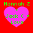 Four identical pixelated heart-shaped icons with green text on a red background, each displaying 'Hannah 2', 'Jack C =', and 'Love' with a plus sign above the heart.