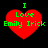 Four identical red heart-shaped icons with green text reading "I Love Emily Irick" on a black background, arranged in a