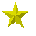 Yellow star-shaped pixel art icons in various states of rotation and partial visibility on a gray background.