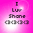 Pixelated text on pink background with bright white glow shifting across the image, displaying 'I Luv Shane <3<3<3' in four identical