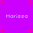 Purple background with pink starbursts and repeated white text 'Marissa' in four positions.