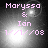 Four- of pixelated text over a grayscale background with shifting light effects, displaying 'Maryssa & Ian 1/1/08' in pink font