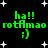 Green pixelated text and smiley faces on black background with white stars, repeated in two identical sections.