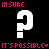 Pixelated white question marks on black background with pink text repeating 'IT'S POSSIBLE' and 'IN SURE', some frames show gray rectangle in bottom-right corner.