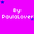 Pixelated graphic with bright magenta background, repeated white text "By: PaulaLover" and blue/purple stars scattered throughout.