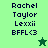 Pixelated text displays 'Rachel Taylor Lexxii BFFL<3' over green backgrounds with a small star icon, showing two color variations.