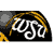 Pixelated icon with stylized white text on black background, yellow curved accents, and gray circular element on left.