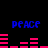 Blue 'PEACE' text and pink bar graphs on black background, with animated bar graph changes