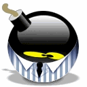 A 3x3 grid of animated bomb-shaped icons with yellow eyes and expressions, each in a distinct pose or expression within the contact sheet layout.