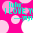 A static image with a bright pink background featuring overlapping light pink and white circles, displaying cyan text that reads "lulu: I LOVE Y —yiyi" in a pixelated font.