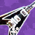 Four- with purple background, guitar, black-and-white musician, 'LK' text, and color musician playing guitar