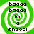Green and white spiral background with black text reading 'baaaa baaaa in a sheep!' arranged in four identical quadrants.