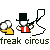 Pixel art animation of a top-hatted figure with red-and-white striped torso holding a black whip, interacting with a yellow and white cloud-like shape against gray background.