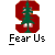 Two identical static frames of a pixelated buddy icon featuring a red 'S' with a green tree inside, accompanied by text elements on a gray background.