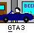 Animated sequence showing a blue car with two figures, one driving and one passenger, moving past a building labeled 'BEEF' while the driver's posture changes from seated to standing.