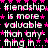 A static image with repeated text 'friendship is more valuable than anything in...' over a black background filled with pink stars.