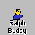 Animated contact sheet showing three frames of a pixel art buddy icon featuring a yellow stick figure in blue clothing with text variations.