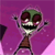 Pixelated static icon of a cartoon alien character with green skin, large dark eyes, and a wide grin against a purple background.