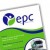 A pixelated icon shows a blue and green circular logo with 'epc' text, over a green landscape with dark blue accents on white background.