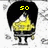 Pixelated character with black hair and yellow torso displays changing text above head