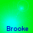 Four identical display the name 'Brooke' in blue pixelated text over a green-to-cyan gradient background with subtle light effects