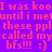 Pixelated text on purple background with green highlights, repeating phrases about meeting friends and using a smiley face.