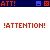 Red pixelated text on white background with blue header bars displaying 'ATT!' and 'AJERK VIRUS HAS BEEN DETECTED!', some instances of 'PLEASE JUMP OFF A BRIDGE!'.
