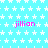 A static image with a light blue background patterned by white stars, featuring repeated pink text 'jillian' in pixelated font.