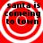 Red background with white concentric circles and black text reading "santa is coming to town" in four identical quadrants.