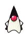 Animated character with black triangular head, red circular eye, white body, and black limbs in various poses.