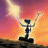 A 48x48 pixel buddy icon split into two frames showing a stick figure with arms raised against a sunset sky, next to orange text reading "Number 5 is alive".