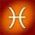 Static 50x50 pixel icon featuring a stylized white Gemini zodiac symbol on an orange-to-red gradient background with subtle dithering and soft glow effects.