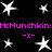 Black background with white star shapes and pink text reading "McMunchkin:McMunchkin:" and "-x-" in pixelated style.