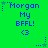 Green background with blue text reading 'Morgan My BFFL! <3' and a star symbol, displayed in multiple repeated