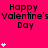 A static image with a bright pink background displaying repeated 'Happy Valentine's Day' text and light blue heart symbols in various quantities.
