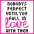A 4x4 contact sheet of animated frames showing a pixelated text-based icon with the phrase "NOBODY'S PERFECT UNTIL YOU FALL IN LOVE WITH THEM" in black and pink, where the word "love" animates through various letter states across frames.