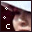 Animated pixel art of a face with swirling patterns, white and pink sparkles, and a changing 'C' symbol.