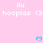 Pixelated pink background with repeated white text and blue heart symbols in a pattern, partially cropped at bottom right