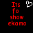 Red pixelated text 'Its fo show ekomo' on black background with white heart symbol above text, two identical side-by-side views.