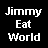 A 48x48 pixel buddy icon featuring a black background with white text "Jimmy Eat World" on the left and "Clarity" on the right, above a small pixelated image of a band performing on stage.