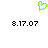 Green pixelated heart symbol above two identical black pixelated date strings on white background.