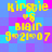 Yellow text and symbols on a blue-purple pixelated background with repeating patterns.