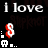 Animated sequence of red and white text forming 'S', 'Sl', 'Sli', 'Slip', 'Slipk', 'Slipkn', 'Slipkno', 'Slipknot' over repeated 'i love' background, with dripping effect.