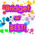 Six display pixelated text and symbols on a colorful floral background with 'Bridget' in various colors