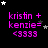 identical pink text and star icons on a black background with one gray square in the bottom-right corner